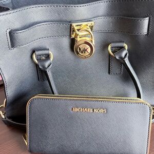Michael Kors Black Satchel and Wallet Set